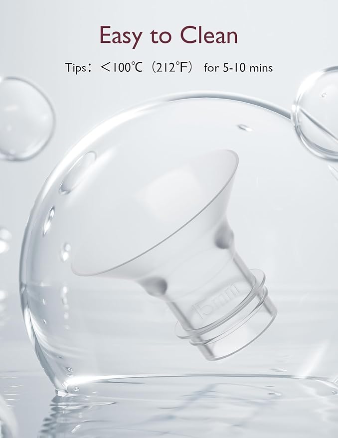 Momcozy Flange Insert 15mm Compatible with 24mm Flange/Shield of Most Pumps, Insert for Breast Pump Replacement Accessories, 4PCS 15mm