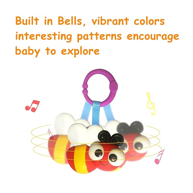 Baby Toys, Cartoon Animal Hanging Rattle Toys, Handbells Baby Rattles, Baby Bed Crib Car Seat Travel Stroller Toys for Infant, Best Birthday Gift for Newborn, 4 Pack