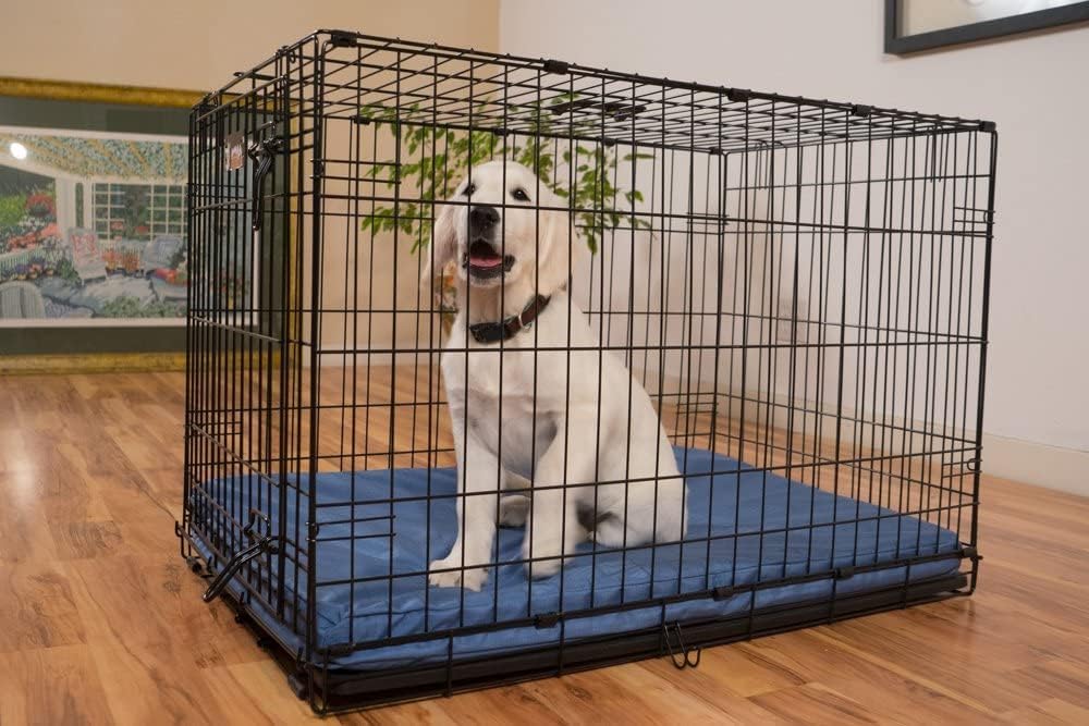 K9 Ballistics Tough Ripstop Orthopedic Dog Crate Bed - Durable Pad with Washable Cover, for Wire Crates, Tie-Downs Included, Size: X-Large 47"x29", Obsidian Black