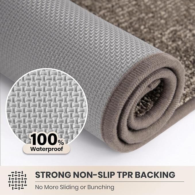 PURRUGS Dirt Trapping Door Mat Half Round 32" x 47", Non-Slip Machine Washable