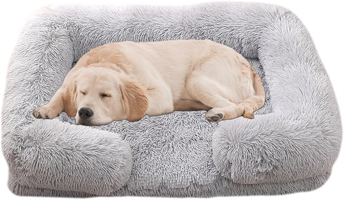 Dog Beds Large Sized dog Orthopedic, Sofa Dog Bed with Waterproof Lining and Nonskid Bottom, Rectangle Washable Dog Bed for Medium Small Dogs and Cats Comfortable ( Color : Gray1 , Size : 43 x 27" )