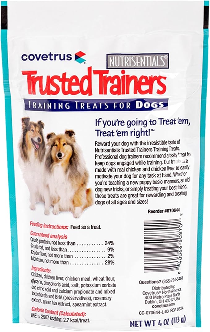 Covetrus NutriSentials Trusted Trainers Training Treats for Dogs - Soft Dog Treats for Small, Medium & Large Dogs - Chicken Flavor - 10 Pack - 4 oz