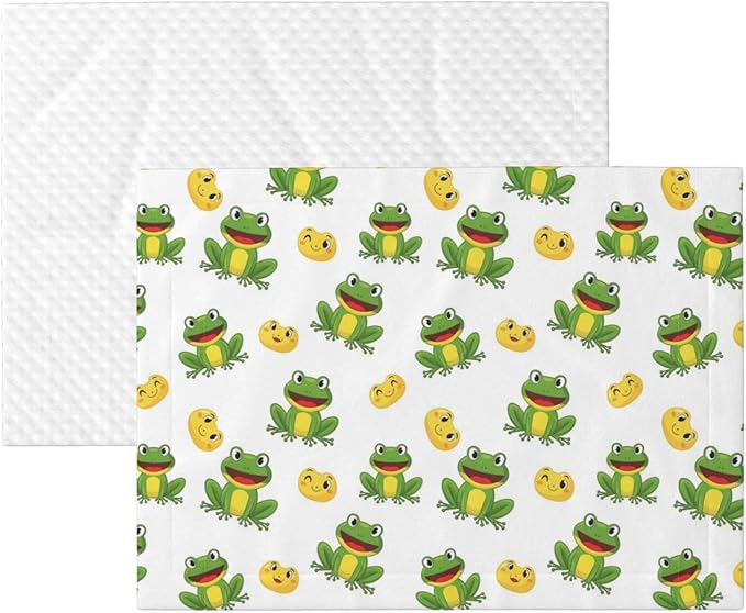 Pet Blanket for Indoor Outdoor Use, Frog Cartoon Cute Frogs, Two Sided Reversible Plush Mat with Bumpy Dot Texture for Patios Crates Portable Bed Companion