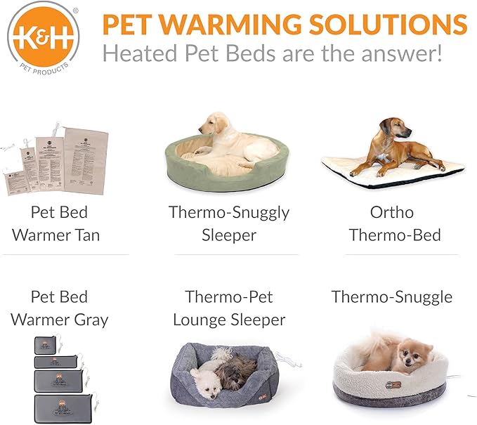 K&H Pet Products Pet Bed Warmer, Turn Any Pet Bed Into a Heated Cat or Dog Bed, Waterproof Indoor Heated Warming Pad Insert, Automatic Temperature, Safety Listed - Extra-Large 25.5 X 15.75in Tan