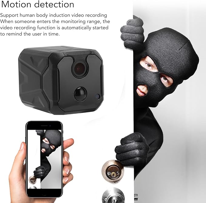 Sanpyl Small Camera, 1080P Mini Home Security Camera, Mini Nanny Cam Pet Dog Baby Camera with Infrared Night Vision, Motion Detection, Support APP