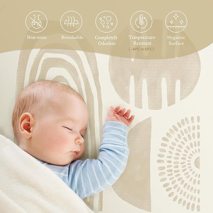 PopsyKosy Super 1 Inch Thick Premium Quality Exercise & Baby Foam Play Mats - Expandable & Large Non-Toxic Odorless Floor Mat - 6 Tiles Spacious 6x4ft - Peel-Resistant - Desert Sand