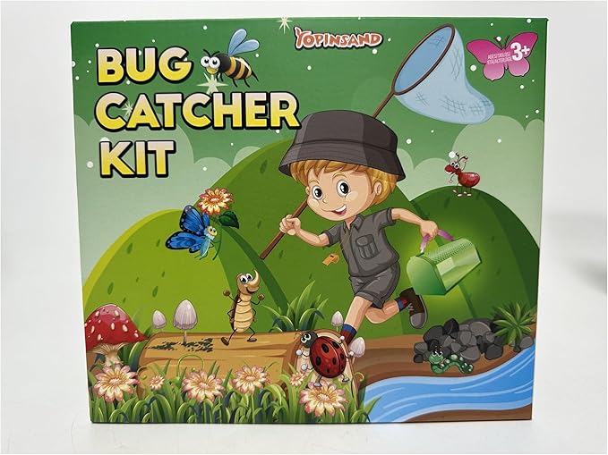 Bug Catcher Kit & Outdoor Explorer Kit for Kids, 10 Pcs Bug Catching Kit with Toy Cage, Backpack, Flashlight, Manifying Glass, Toy Net, Outdoor Exploration Toys Gift for Boys Girls 3-12