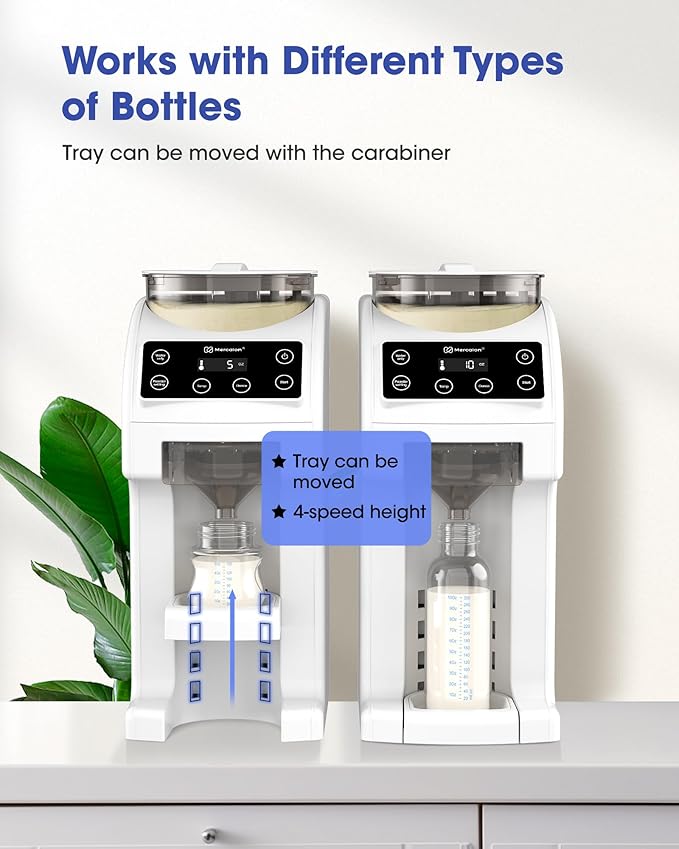 Instant Formula Maker, Fast and Customizable Formula Dispenser Machine with Accurate Temperature Control for Baby, Automatic Powder Blending for All Brands of Bottles and Formula, White