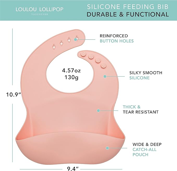 Loulou Lollipop Soft, Waterproof Silicone Feeding Bib