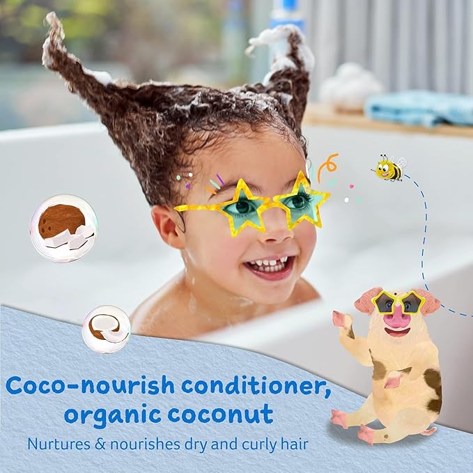 Childs Farm, Kids Coco-Nourish Leave in Conditioner, Organic Coconut ,Curly & Coily Hair, Conditions & Nourishes, Suitable for Dry, Sensitive & Eczema-Prone Skin & Scalp, 4.2 Fl Oz