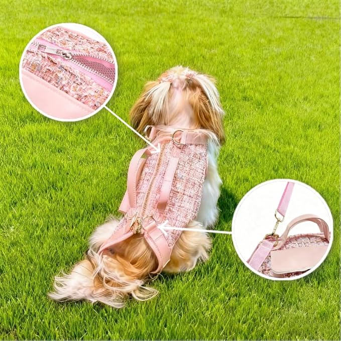 Dog Lift Harness Backpack for Small Dogs, Adjustable Straps Dog Sling Carrier for Hiking, Travel, Outdoor – White Large
