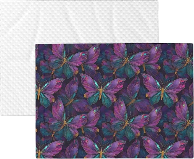 Waterproof Dog Blanket Soft Pet Blanket for Puppy Cat, Fleece Cat Throw Blankets for Furniture Bed Couch Sofa Reversible - Purple Butterfly 1