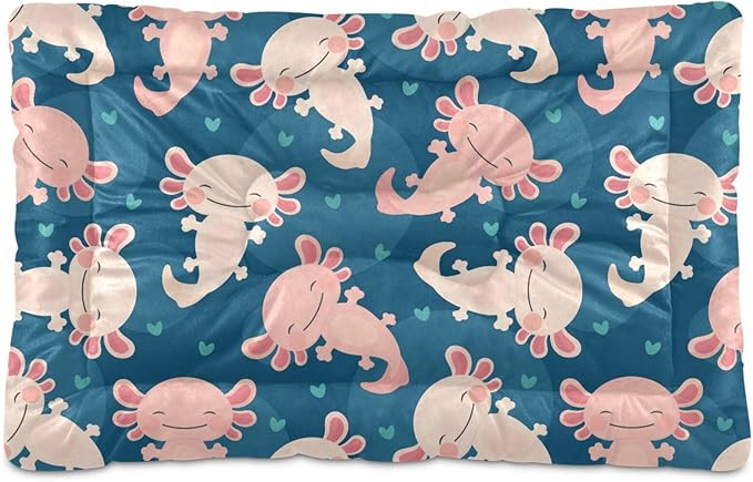 Pet Bed Cute Axolotl Dog Bed Mat Absorbing Non Slip Pad Pet Sleeping Mat for Small, Medium, and Large Dogs Puppy Cat 36 in x 24 in