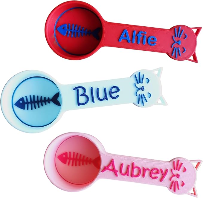 Personalized Cat Food Scoop, Cat Food Measuring Cup with Name, Kibble Scoop (10.67 oz - 1 1/3 cups)