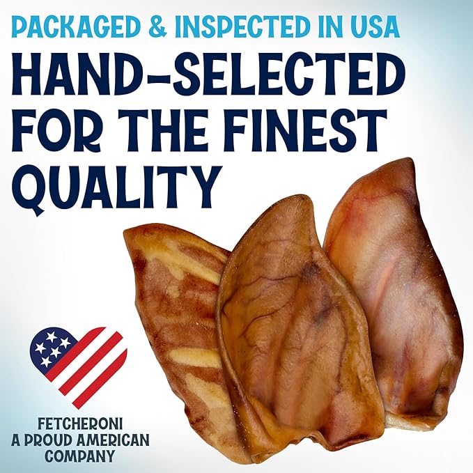 Whole Pig Ears for Dogs Large - 100 Pack Long Lasting Dog Chews - One Ingredient Delicious All Natural Flavor – Easy to Digest Dog Treat for Large Dogs - Great for Teeth and Gums
