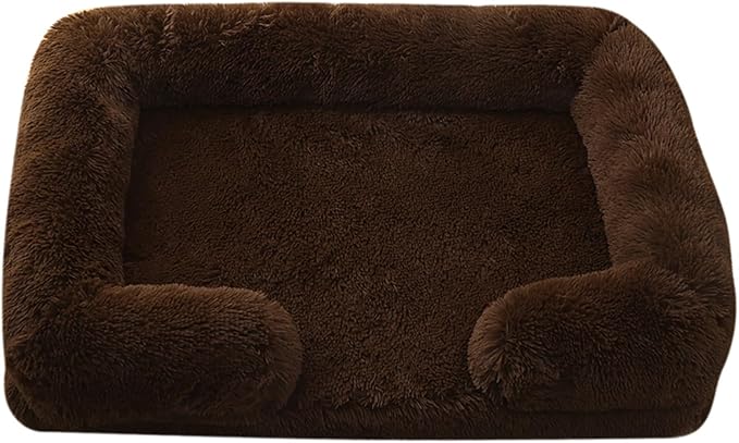 Dog Beds Large Sized dog Orthopedic, Sofa Dog Bed with Waterproof Lining and Nonskid Bottom, Rectangle Washable Dog Bed for Medium Small Dogs and Cats Comfortable ( Color : Brown1 , Size : 23 x 18" )
