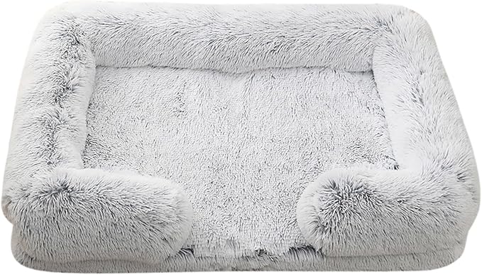 Dog Beds Large Sized dog Orthopedic, Sofa Dog Bed with Waterproof Lining and Nonskid Bottom, Rectangle Washable Dog Bed for Medium Small Dogs and Cats Comfortable ( Color : Gray , Size : 17 x 15" )