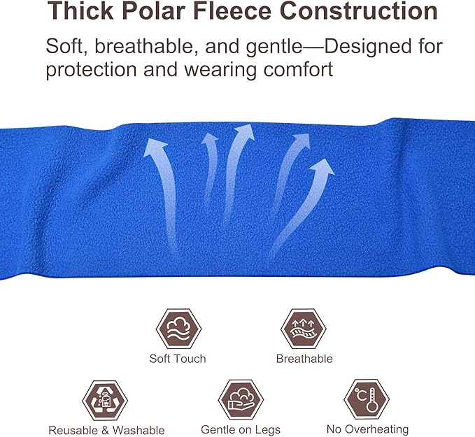 Horse Polo Leg Wraps, Fleece Wraps Elastic Bandages, Comfort Equestrian Standing Wraps, Set of 4, Boot Protection Stable Wraps Supplies (Full 10ft Blue)