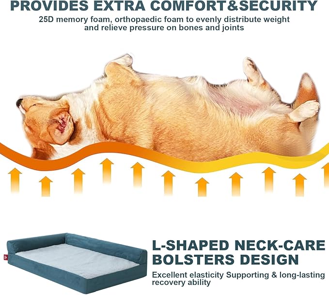 Dog Mattress for Large Dogs,Washable Comfortable Pet Beds with Removable Cushion&Nonskid Bottom,Sofa Couch Dog Bed Pillow Ultra Plush Mattress Pet Bed for Dogs Cats