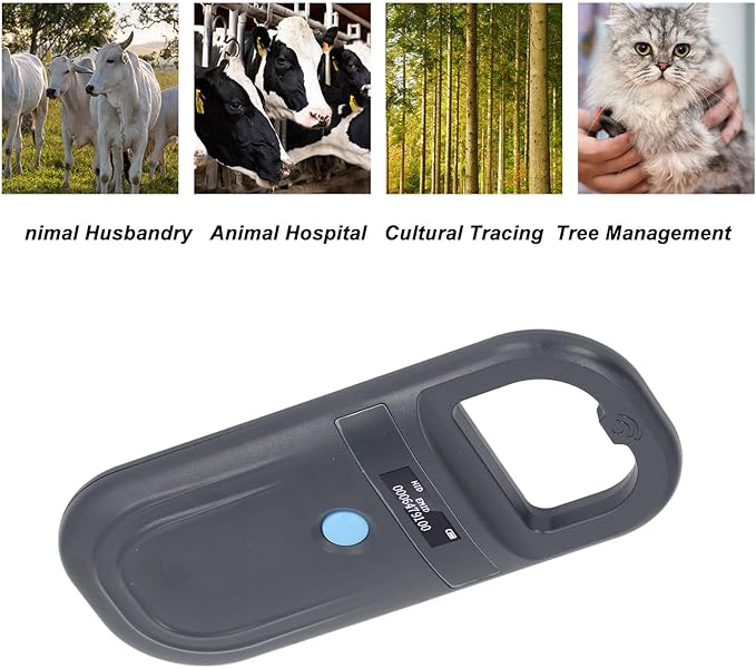 FILFEEL Pet Microchip Scanner, Handheld Animal ID Reader with USB Rechargeable 800mAh Battery and OLED Display, for Dog Cat Pig ISO11784 85 FDX B EMID