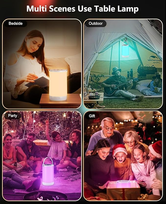 Night Light for Kids, Portable USB Night Lamp with 2200 mAh Battery, Bright Color Changing Light for Nightstand, Small Touch Bedroom Table Lamp for Girls, Boys, Toddler