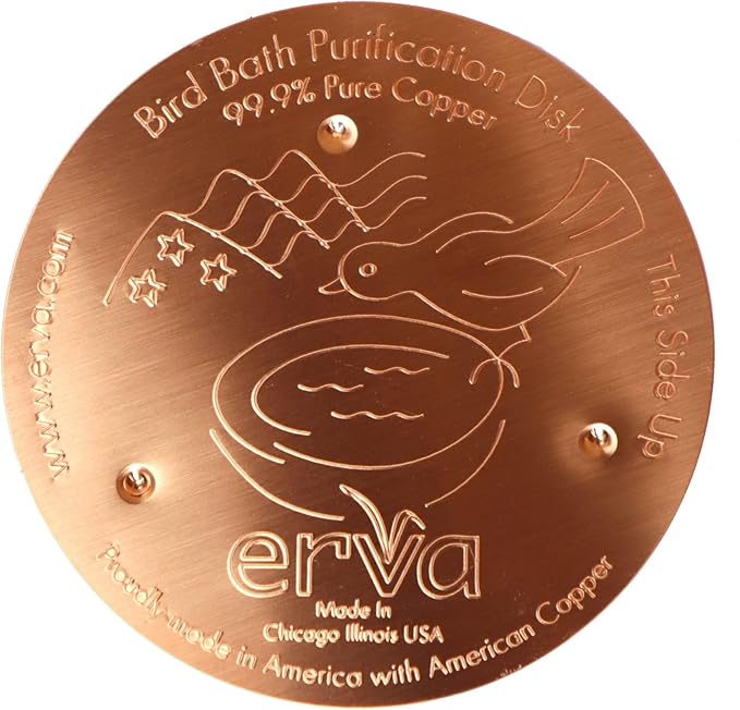 Erva Copper Bird Bath Purification Disk - Made in USA (2-Pack)