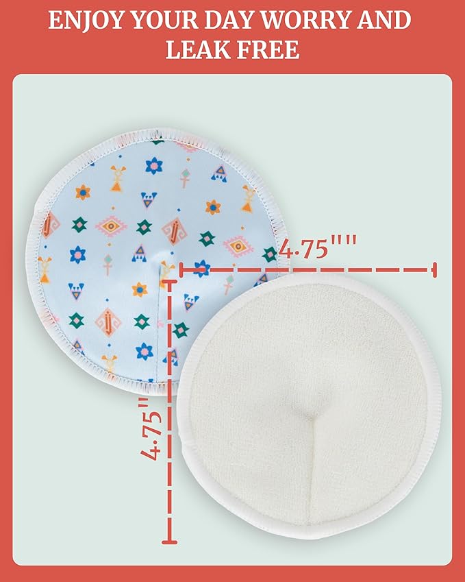 Nursing Pads - Breast Pads for Leaking Milk - Reusable & Washable Breastfeeding Pads - Stay Dry Longer - Almohadillas y Protectores de Lactancia - Viscose derived from Bamboo - 10 Pads