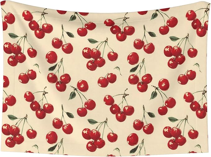 Waterproof Dog Blanket Soft Pet Blanket for Puppy Cat, Fleece Cat Throw Blankets for Furniture Bed Couch Sofa Reversible - Red Cherries 3