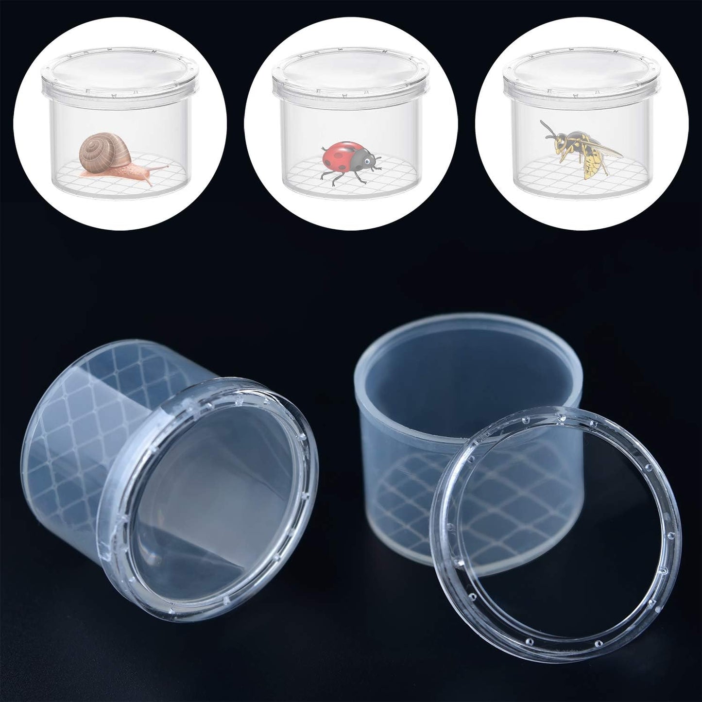 Coopay 120 Pieces Bug Viewer Critter Insect Cage Magnifying Insect Box Bug Magnifier Container Catcher Cage, Science Nature Exploration Tools