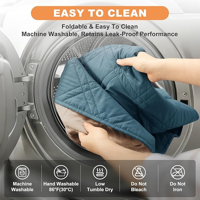 100% Waterproof Dog Couch Protector, Triple-Layer Waterproof Dog Bed Cover Pet Blanket Reversible 2-Tone Sofa Shield, Non-Slip Furniture Guard for Pets(82×92 Inch, Gray Blue+Apricot)