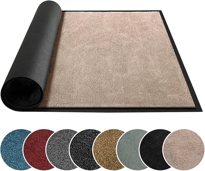 Mibao Front Door Mat Indoor Entrance, 29.5" x 17", Dirt Trapper Welcome Mat