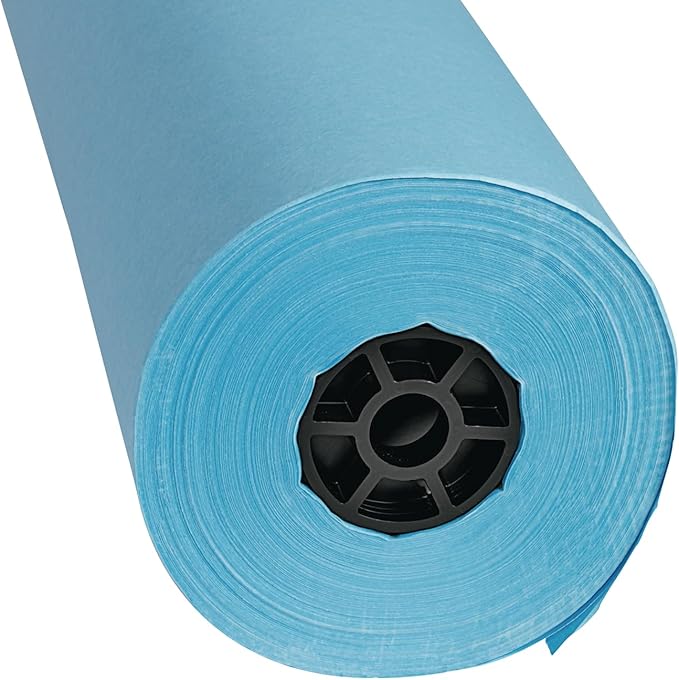 Colorations Arts and Crafts Paper Roll - 36" x 1000', Sky Blue, Dual Surface, Markers, Finger Paints, Painting, Watercolors, Acrylic Paints, Wall Art, Bulletin Board Paper, Kids Crafts (Item # DSSB)
