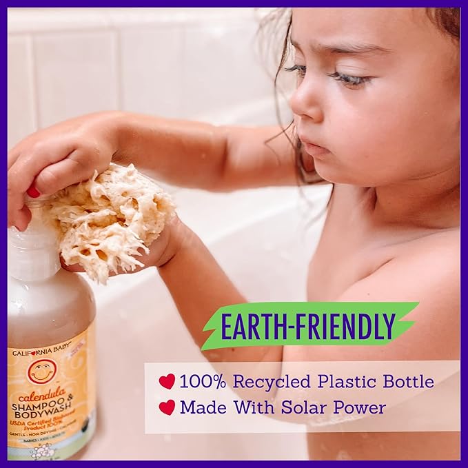 California Baby Calendula Shampoo and Body Wash | 100% Plant-Based | Allergy Friendly | Soothing Baby Soap and Toddler Shampoo for Dry, Sensitive Skin | 19 oz. (2-pack)