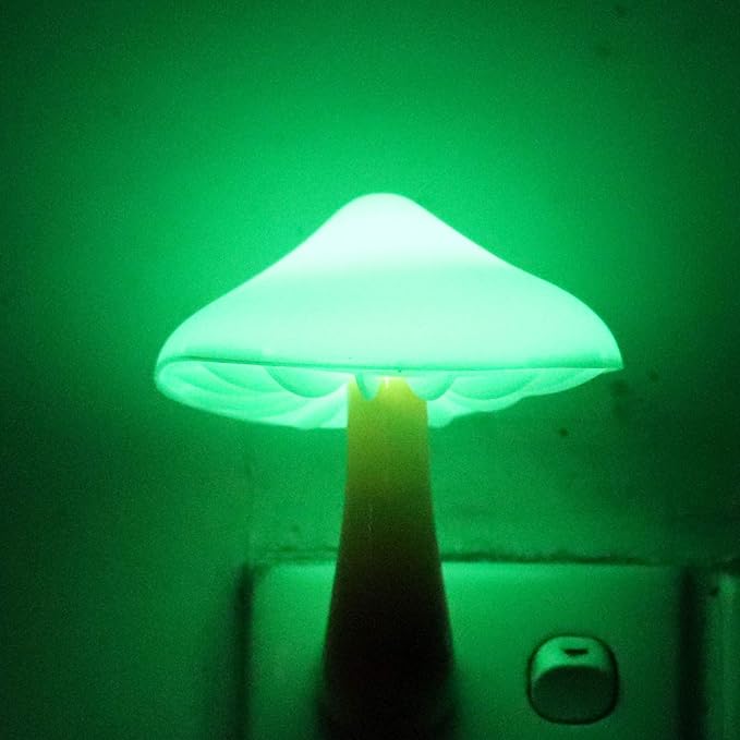 AUSAYE 4 Pack Plug in Night Light Sensor Light, Color Changing Mushroom Light LED Nightlights for Kids, Adults, Bedroom, Bathroom,Hallway, Stairs, Kitchen