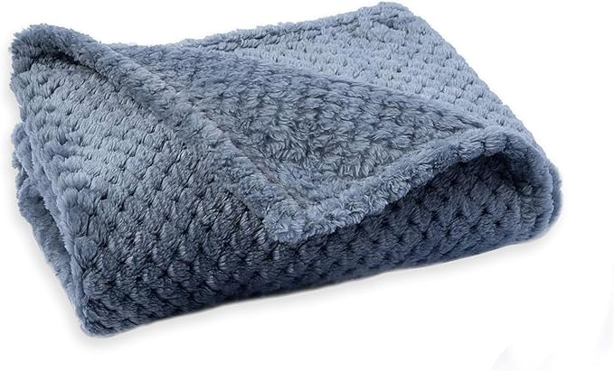 Pet Blanket Warm Soft Dog Blankets Washable Cat Throw Blankets Sofa Bed Couch Furniture Protector Cover for Small Medium Large Dogs Cats, Blue, 31" x 39"