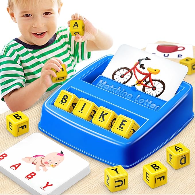 Educational Toys for 3 4 5 Year Old Boys Gift, Matching Letter Game Preschool ABC Learning Toys for Kids Ages 4-8 Years, Christmas Birthday Gifts for 3-6 Year Old Boys Toddler Toys Age 2-4