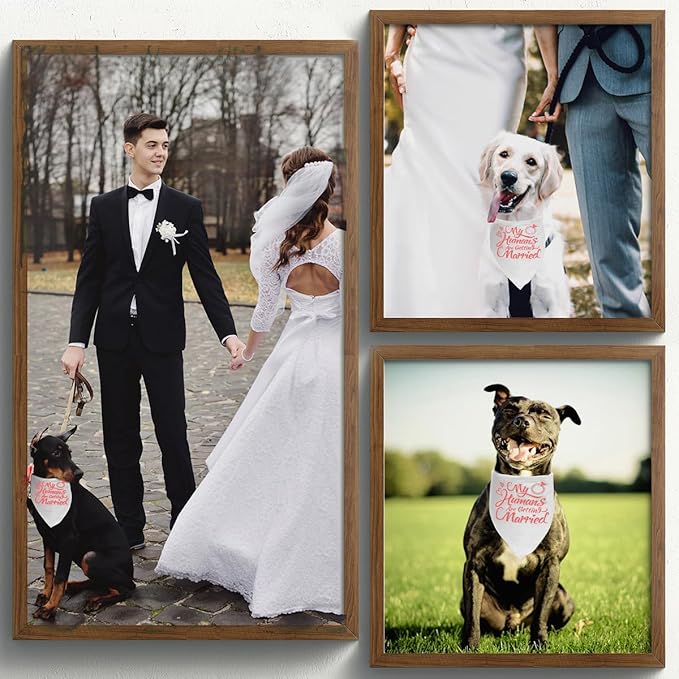 Engagement Gift, My Humans are Getting Married Dog Bandana, Wedding Photo Prop, Pet Scarf, Dog Engagement Announcement, Pet Accessories (Pink)