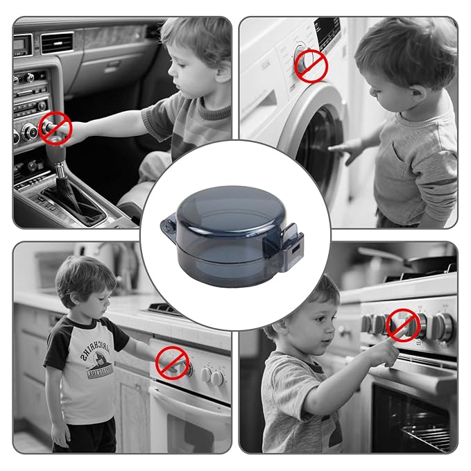 2 Pack Deadbolt Child Safety Lock Cover - Child Proof Deadbolt Cover & Door Knob Protector, Deadbolt Lock Cover for Kids, Prevents Accidental Locking (Fits Standard Locks) (Black)