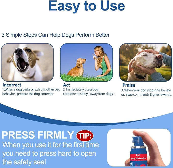 Dog Corrector Spray 70ml 4 Pack Pet Trainer Spray, Corrector Spray for Dog to Stops Barking, Jumping Up, Food Stealing, Dog Fights, Avoidance, Unwanted Dog Behaviour