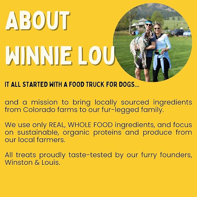 Winnie Lou Turmeric Bison Jerky Dog Treats – Limited Ingredient, Human Grade, Training Treats for Small, Medium & Large Dogs, USA Made, High Protein, Chews, Hypoallergenic, Sensative Stomach (1 Pack)
