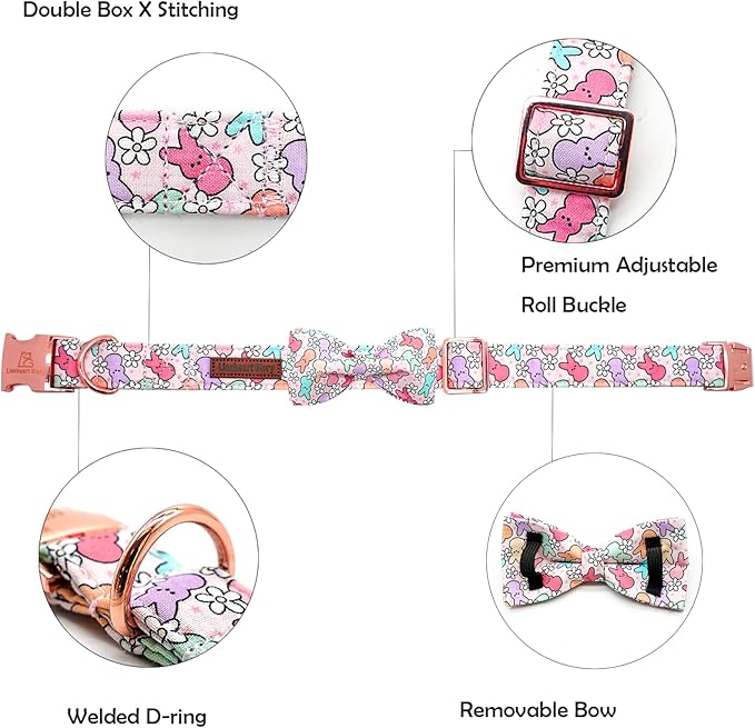 Lionheart Glory Easter Day Dog Collar with Bowtie for Large Dogs