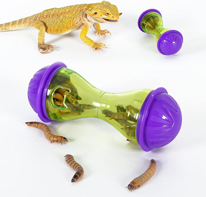 REPTIZOO 2 PCS Bearded Dragon Toys Reptile Feeder Toy, Bearded Dragon Accessories Reptile Terrarium Tank Decor for Lizard, Bearded Dragon, Gecko, Small Animals