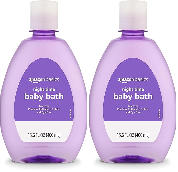 Amazon Basics Night-Time Baby Bath, Lightly scented, 13.6 Fl Oz (Pack of 2) (Previously Solimo)