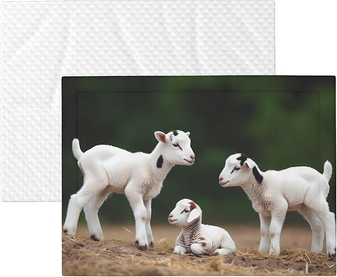 Waterproof Dog Blanket Soft Pet Blanket for Puppy Cat, Fleece Cat Throw Blankets for Furniture Bed Couch Sofa Reversible - Cute Goat