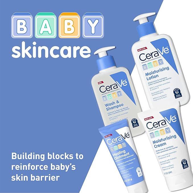 CeraVe Baby Wash & Shampoo, Fragrance, Paraben, & Sulfate Free Shampoo for Tear-Free Baby Bath Time, 8 Ounce
