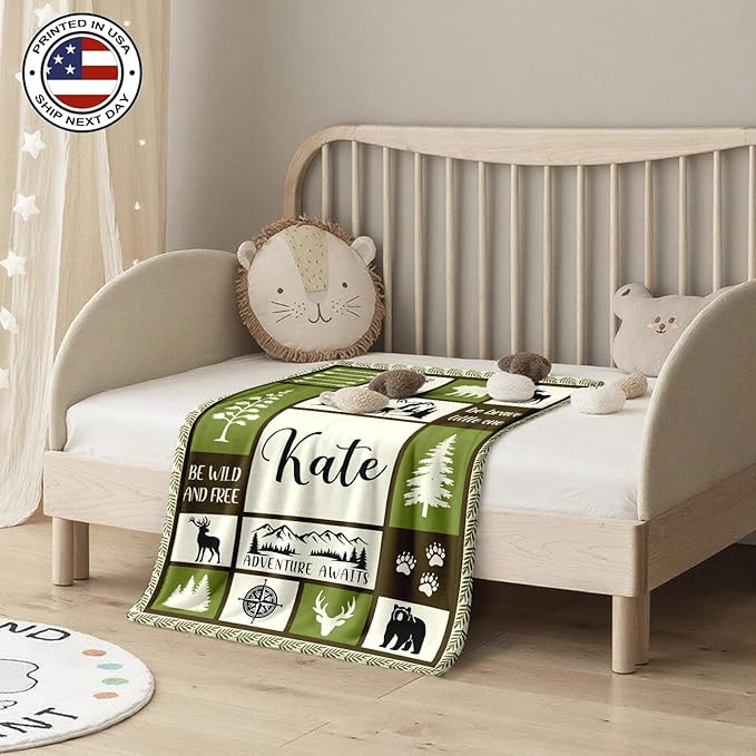 Ship Next Day, Personalized Baby Blanket – Printed in USA, Custom Baby Blanket for Boys & Girls, Baby Blanket with Name, Baby Shower, Easter, Christmas, Birthday Newborn & Toddler Gifts, Baby Gifts