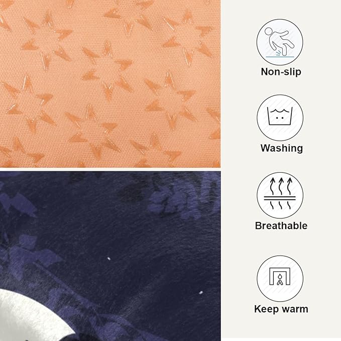 Halloween Bat Moon Pet Bed Cute Dog Bed Mat Absorbing Non Slip Pad Pet Sleeping Mat for Small, Medium, and Large Dogs Puppy Cat 24 in x 18 in