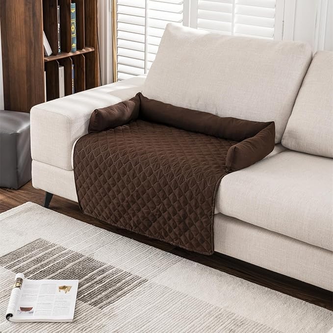 Dog Bed Cover & Couch Protector - Anti-Slip & Waterproof Pet Pad, Cozy Nest for Dogs, Ideal for Sofa, Bed & Car Seat Cushion - Furniture Protector Dark Gray S