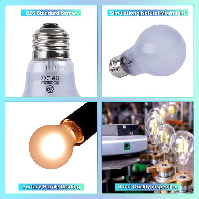 Reptile Heat Lamp 2 Pack 50W, Daylight Heat Bulb for Reptiles & Amphibians, Reptile Heat Light for Bearded Dragon, Lizard, Turtle