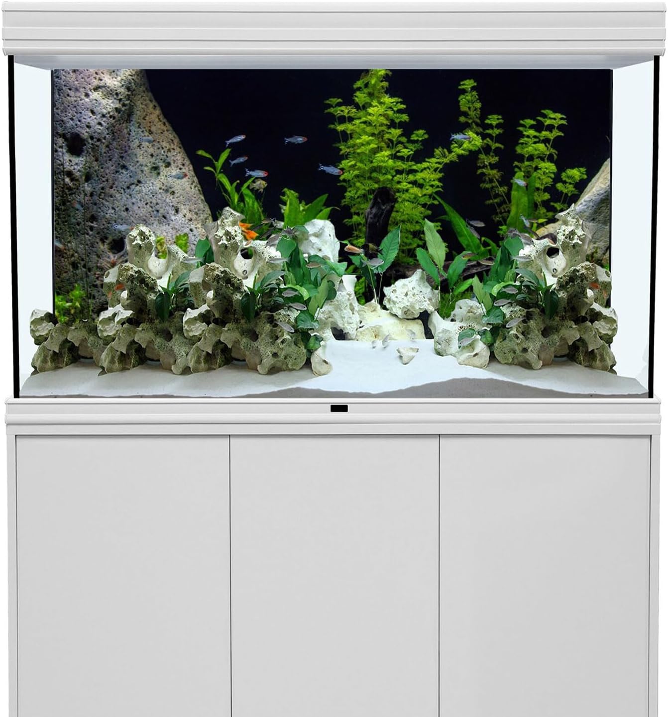 AWERT Vinyl Underwater Aquatic Plant Fish Tank Background Stone River Bed & Lake Aquarium Background 72x18 inches